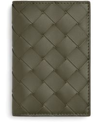 Bottega Veneta - Leather Intrecciato Flap Card Case - Lyst