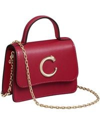 Cartier - Micro Leather Panthère De Top-Handle Bag - Lyst
