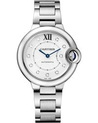 Cartier - Stainless Steel And Diamond Ballon Bleu De Watch 33Mm - Lyst