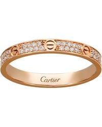 Cartier - Rose And Diamond Love Ring - Lyst