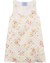 Prada - Quilted Satin Mini Dress - Lyst