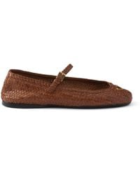Prada - Woven Leather Ballet Flats - Lyst