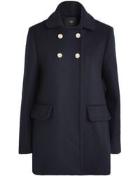 Maje - Wool-Blend Double-Breasted Pea Coat - Lyst