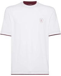 Brunello Cucinelli - Cotton Jersey Logo T-Shirt - Lyst