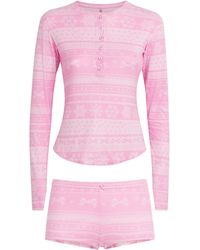 Skims - Pointelle Henley Pyjama Set - Lyst