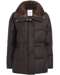 Yves Salomon - Wool-Silk Fur-Trim Down Jacket - Lyst
