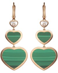 Chopard - And Diamond Happy Hearts Drop Earrings - Lyst