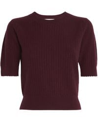 FRAME - Cashmere Pointelle The Chain Short-Sleeve Sweater - Lyst