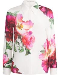 Alice + Olivia - Silk Floral Willa Blouse - Lyst