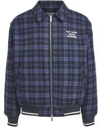 Drole de Monsieur - Check Flannel Slogan Jacket - Lyst
