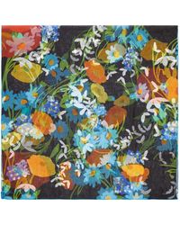 Burberry - Silk Floral Print Scarf - Lyst