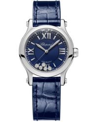 Chopard - Stainless Steel And Diamond Happy Sport Watch 30mm - Lyst