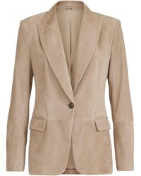 Brunello Cucinelli - Suede Monili-Detail Blazer - Lyst