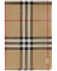 Burberry - Wool-Silk Check Scarf - Lyst