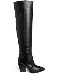AllSaints - Leather Reina Knee-high Boots 100 - Lyst