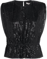Toccin - Sequin Drawstring Talon Top - Lyst