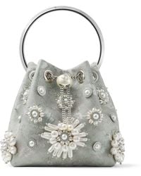 Jimmy Choo - Satin Bon Bon Pearl Top-Handle Bag - Lyst