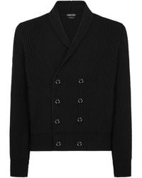 Tom Ford - Double-Breasted Cardigan With Ribbed Texture - Lyst