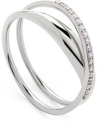 Monica Vinader - Sterling And Diamond Nura Wrap Ring - Lyst