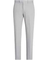 Zegna - Cotton-linen Slim Trousers - Lyst