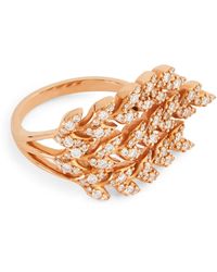 BeeGoddess - Rose Gold And Diamond Wheat Ring (size 54) - Lyst