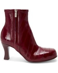 Loewe - Eel Leather Bobine Ankle Boots 75 - Lyst