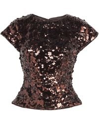 Ganni - Sequin-Embellished Open-Back Top - Lyst