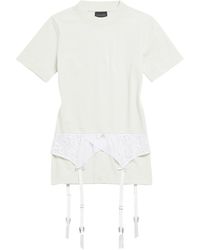 Balenciaga Stretch-Cotton Lingerie T-Shirt in Black | Lyst