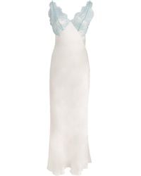 Sandro - Satin Lace-Trim Maxi Dress - Lyst