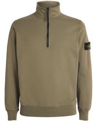 Stone Island - Cotton Half-Zip Compass Sweatshirt - Lyst