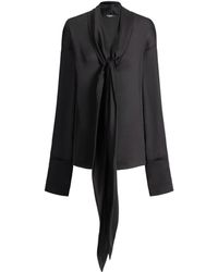 Balmain - Silk Tie Collar Shirt - Lyst