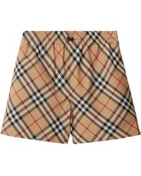 Burberry - Twill Check Shorts - Lyst