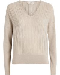 Agnona - Plissé V-Neck Sweater - Lyst