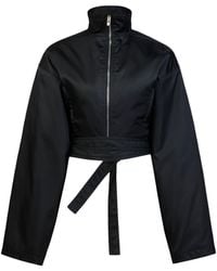 Alaïa - Taffeta Cropped Bomber Jacket - Lyst