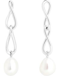 Astrid & Miyu - Sterling And Pearl Drop Earrings - Lyst