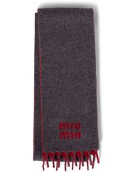 Miu Miu - Cashmere Logo Scarf - Lyst