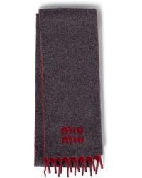 Miu Miu - Cashmere Logo Scarf - Lyst