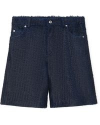 Loewe - Leather Feather Shorts - Lyst