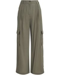 MAX&Co. - Pleated Wide-Leg Cargo Trousers - Lyst