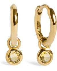 Monica Vinader - Vermeil And Citrine November Birthstone Huggie Earrings - Lyst