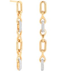 Astrid & Miyu - Pavé Chain Link Drop Stud Earrings - Lyst