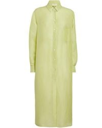 Olivia Von Halle - Silk-Linen Phoebe Midi Shirt Dress - Lyst