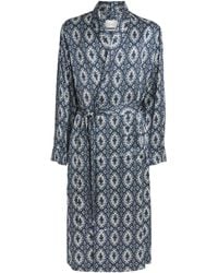 Harrods - Silk Tile Print Night Robe - Lyst