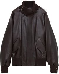 Loewe - Leather Bomber Jacket - Lyst