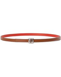 Loewe - Leather Reversible Anagram Bombé Belt - Lyst