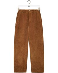 Loewe - Cotton Corduroy Straight Trousers - Lyst