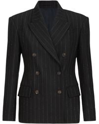 Brunello Cucinelli - Virgin Wool-Blend Sequin Pinstripe Blazer - Lyst