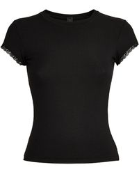 Skims - Soft Lounge Lace-trim T-shirt - Lyst