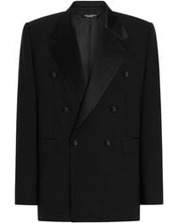 Dolce & Gabbana - Virgin Wool-Silk Double-Breasted Blazer - Lyst