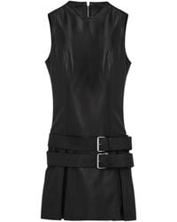 McQueen - Leather Double Belt Mini Dress - Lyst